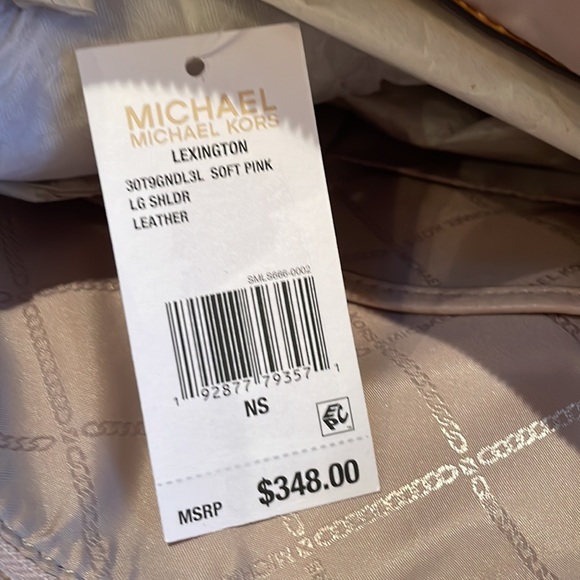 NWT Michael Kors Lexington Large Leather Shoulder Bag, Soft Pink - Picture 10 of 13